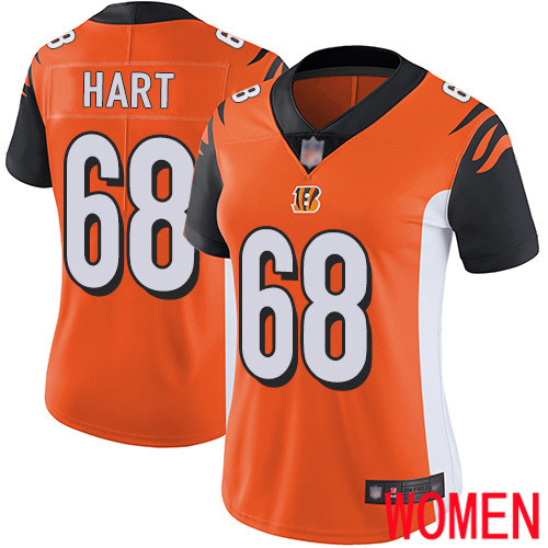 Cincinnati Bengals Limited Orange Women Bobby Hart Alternate Jersey NFL Footballl #68 Vapor Untouchable->women nfl jersey->Women Jersey